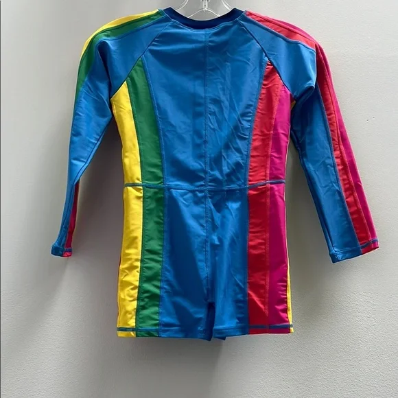 Hanna Andersson Blue and Green Rashguard Swim Shirt - Picture 2 of 5